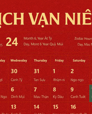 Lịch Vạn Niên 2025 - Tra Cứu Lịch Âm Chính Xác Nhất