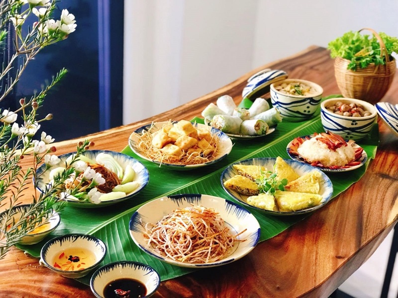 Mâm cỗ chay cúng rằm tháng tư